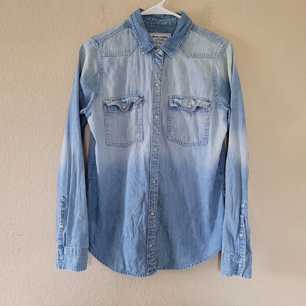 Abercrombie & Fitch Light Blue Denim Button-Down Shirt
